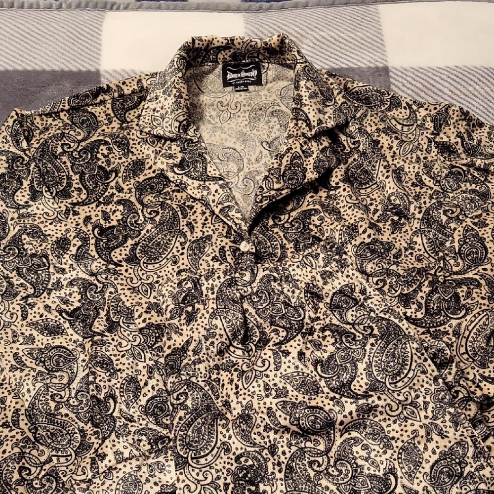 Dogg Supply Black and Cream Paisley Velour Pajamas